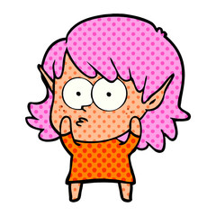 cartoon elf girl staring