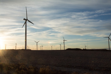 Obraz premium Wind turbines in Zaragoza Spain