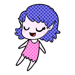 happy cartoon elf girl