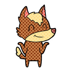 friendly cartoon wolf