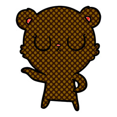 peaceful cartoon bear