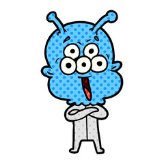happy cartoon alien