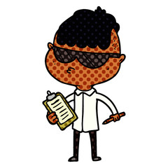 cartoon boy wearing sunglasses