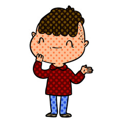 cartoon friendly boy