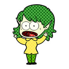 cartoon shocked elf girl