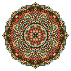 Vector round abstract circle. Mandala style.