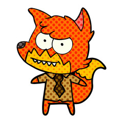 cartoon grinning fox