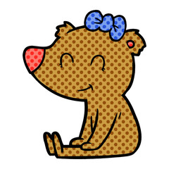 sitting female bear cartoon