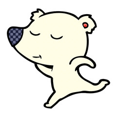 Obraz premium happy cartoon polar bear running