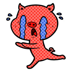 crying pig cartoon