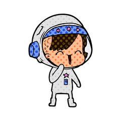 happy cartoon space girl