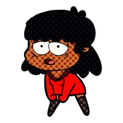 Fototapeta premium cartoon tired woman