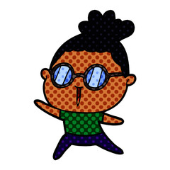 cartoon woman wearing spectacles