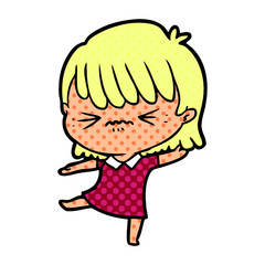 annoyed cartoon girl