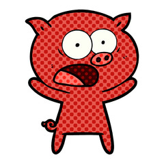 cartoon pig shouting