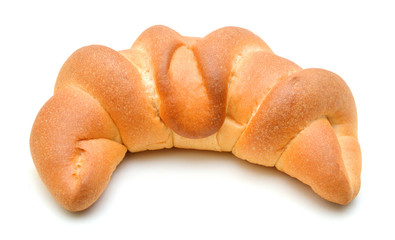 Fresh and tasty croissant over white background