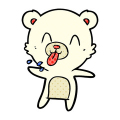 Obraz premium rude cartoon polar bear sticking out tongue
