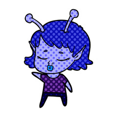 cute alien girl cartoon