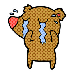 cartoon crying bear