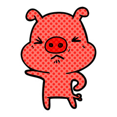 cartoon angry pig