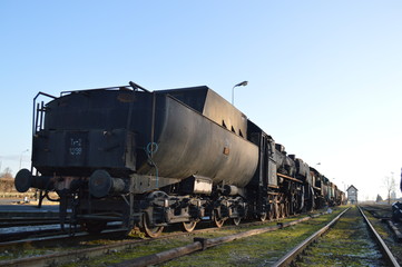 Plakat stara lokomotywa parowa