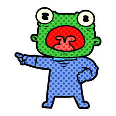 Obraz premium cartoon weird alien shouting