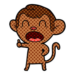 yawning cartoon monkey