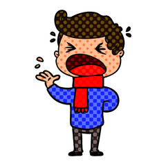 cartoon shouting man