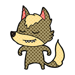 friendly cartoon wolf