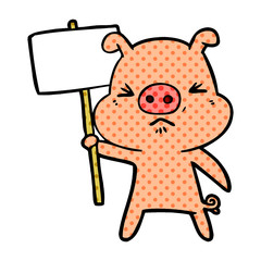 cartoon angry pig