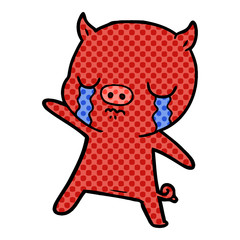 cartoon pig crying