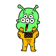 happy cartoon alien