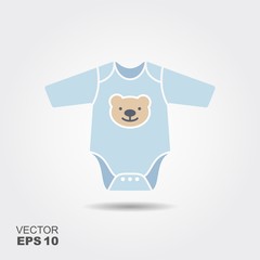 Baby boy bodysuit flat icon
