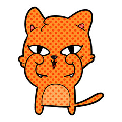 cartoon cat rubbing eyes