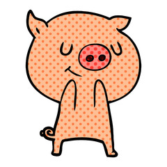 happy cartoon pig