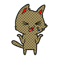 cartoon cat hissing