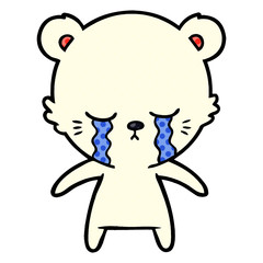 crying cartoon polar bear