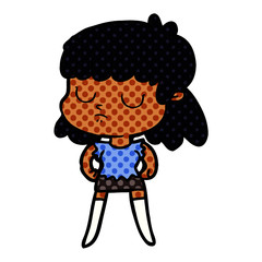 cartoon indifferent woman