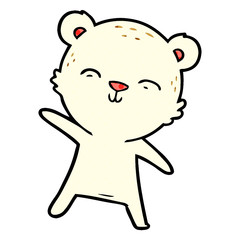 happy cartoon polar bear pointing