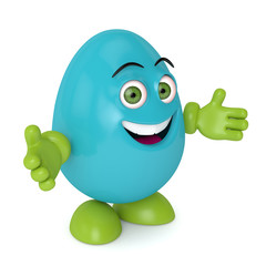 3d render of Easter cartoon egg
