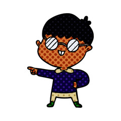 cartoon boy wearing spectacles