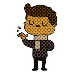 cartoon aloof man