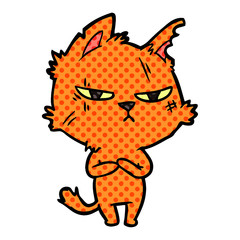 tough cartoon cat
