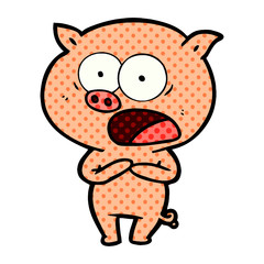 cartoon pig shouting