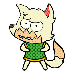 cartoon grinning fox