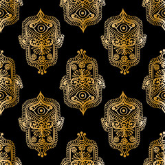 ethnic pattern with hamsa