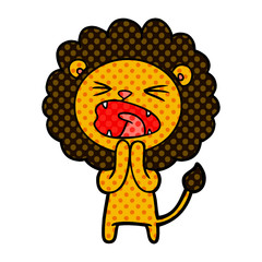 cartoon lion praying