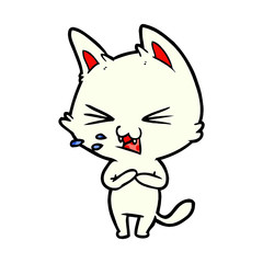 cartoon cat hissing