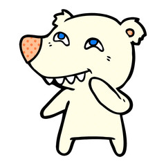 cartoon polar bear showing teeth