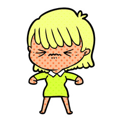 annoyed cartoon girl